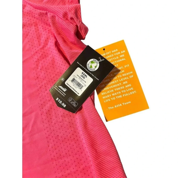 Avia Women's Activewear T-Shirt Plus Size Pink Short Sleeve Athletic Top - Picture 5 of 5